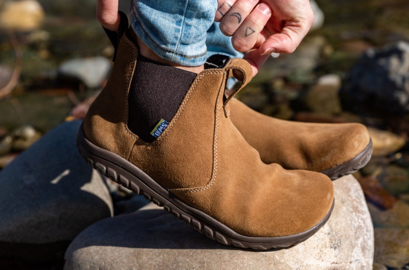 Brown Lems Chelsea Boot Men Barefoot - CNI-00177