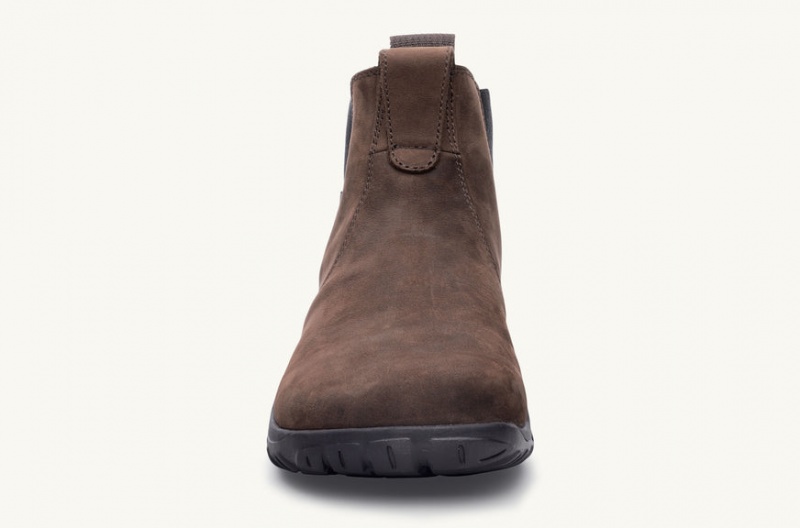 Brown Lems Chelsea Boot Waterproof Men Barefoot - OXH-71050