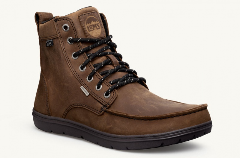 Brown Lems Waterproof Boulder Boot Canada Men's Boots - YQK-85064