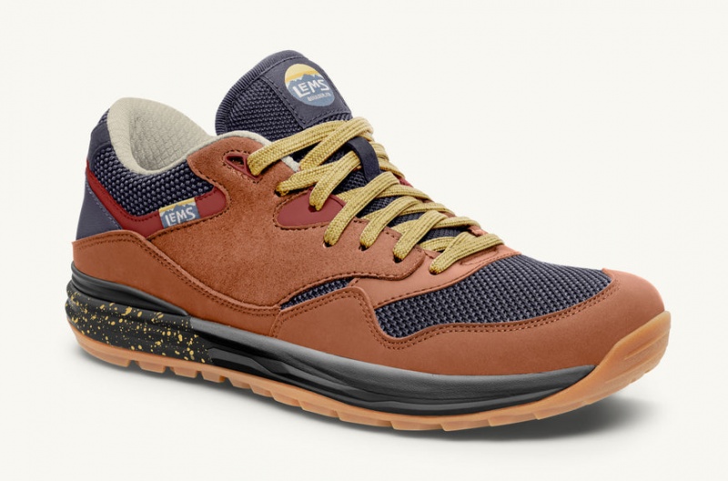 Brown / Yellow Lems Trailhead Hiking Shoes - HHD-85178