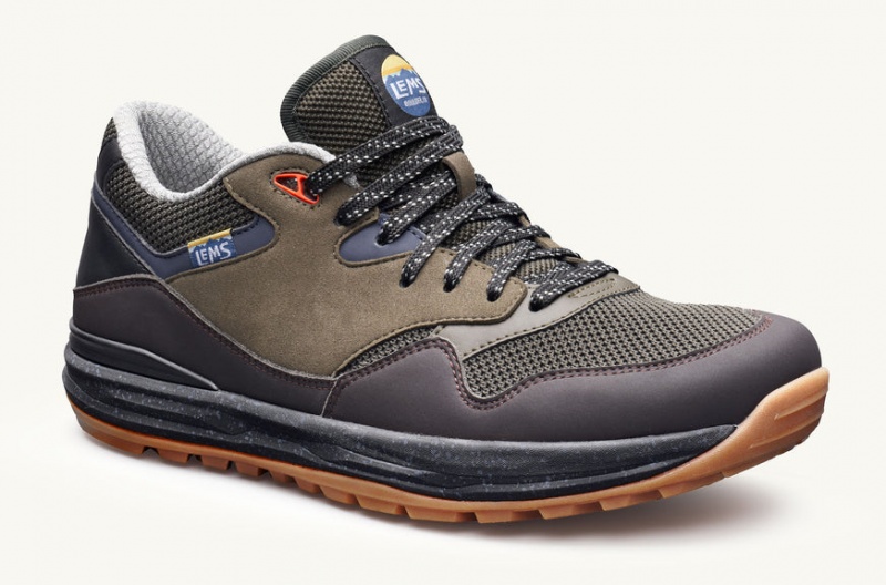 Dark Grey / Olive Lems Trailhead Men's Hiking Shoes - LQJ-50503